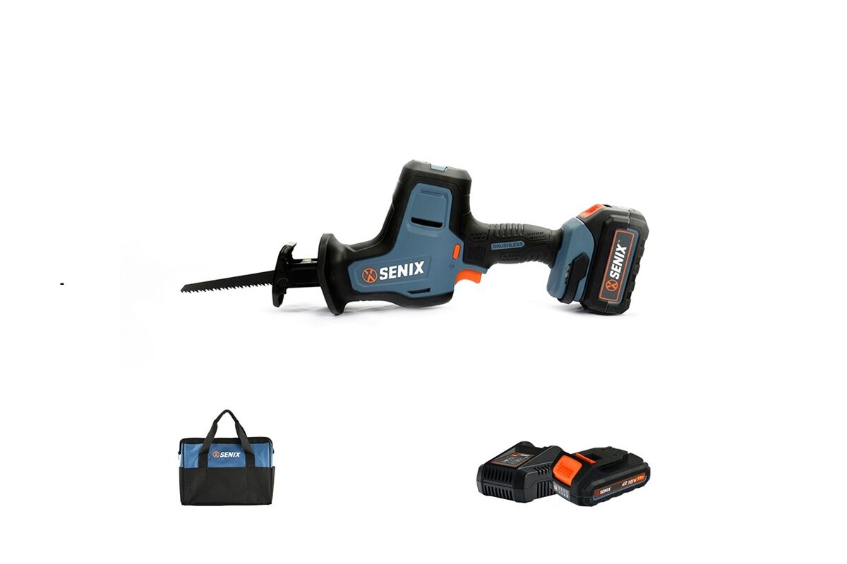 SENIX X2 18V Brushless 22mm Compact Reciprocating Saw Kit SENIX X2 18V Brushless 22mm Compact Reciprocating Saw Kit